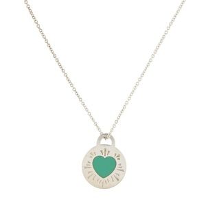 16-18” Tiffany Necklace with Turquoise Heart Pendant